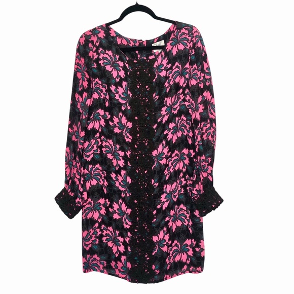 Milly of New York Silk Lace Longsleeve Dress Size 12 - Picture 1 of 6